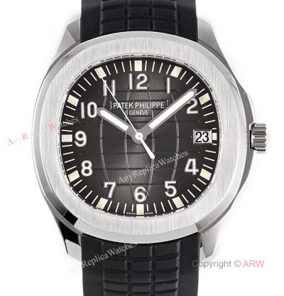 (ZF) Swiss 324 5167A Patek Philippe Aquanaut Black embossed Dial Rubber Band Automatic Watch-Best Replica Patek Philippe Watches